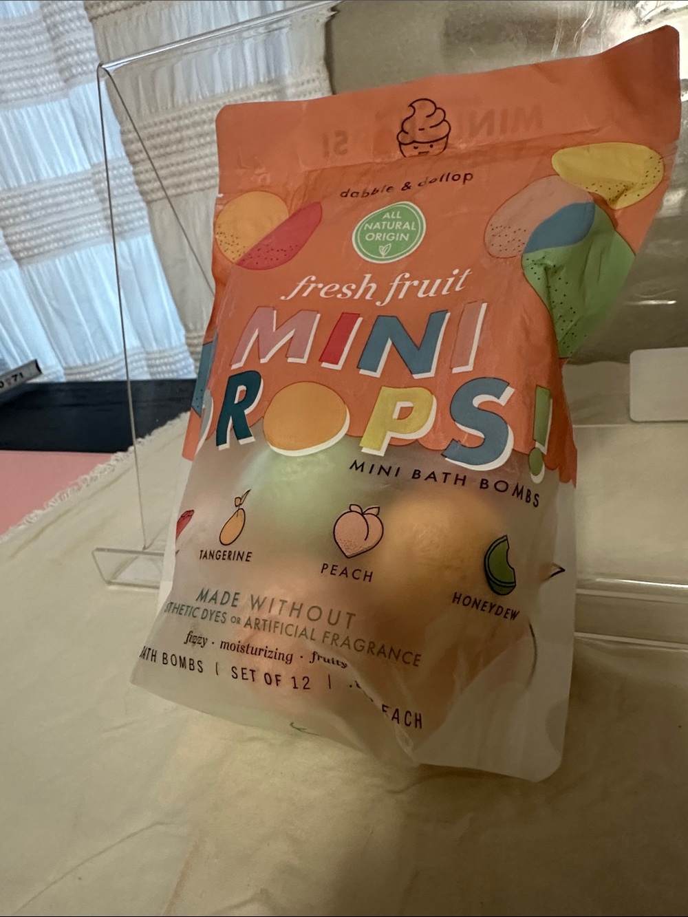 Fresh Fruit Mini Drops!  Bath Bombs - Peach Tangerine Honeydew strawberry NWT